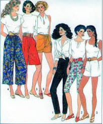 9631 PULL ON KNIT SLIM OR WIDE LEG PANTS 3 LENGTHS PATTERN 23-39
